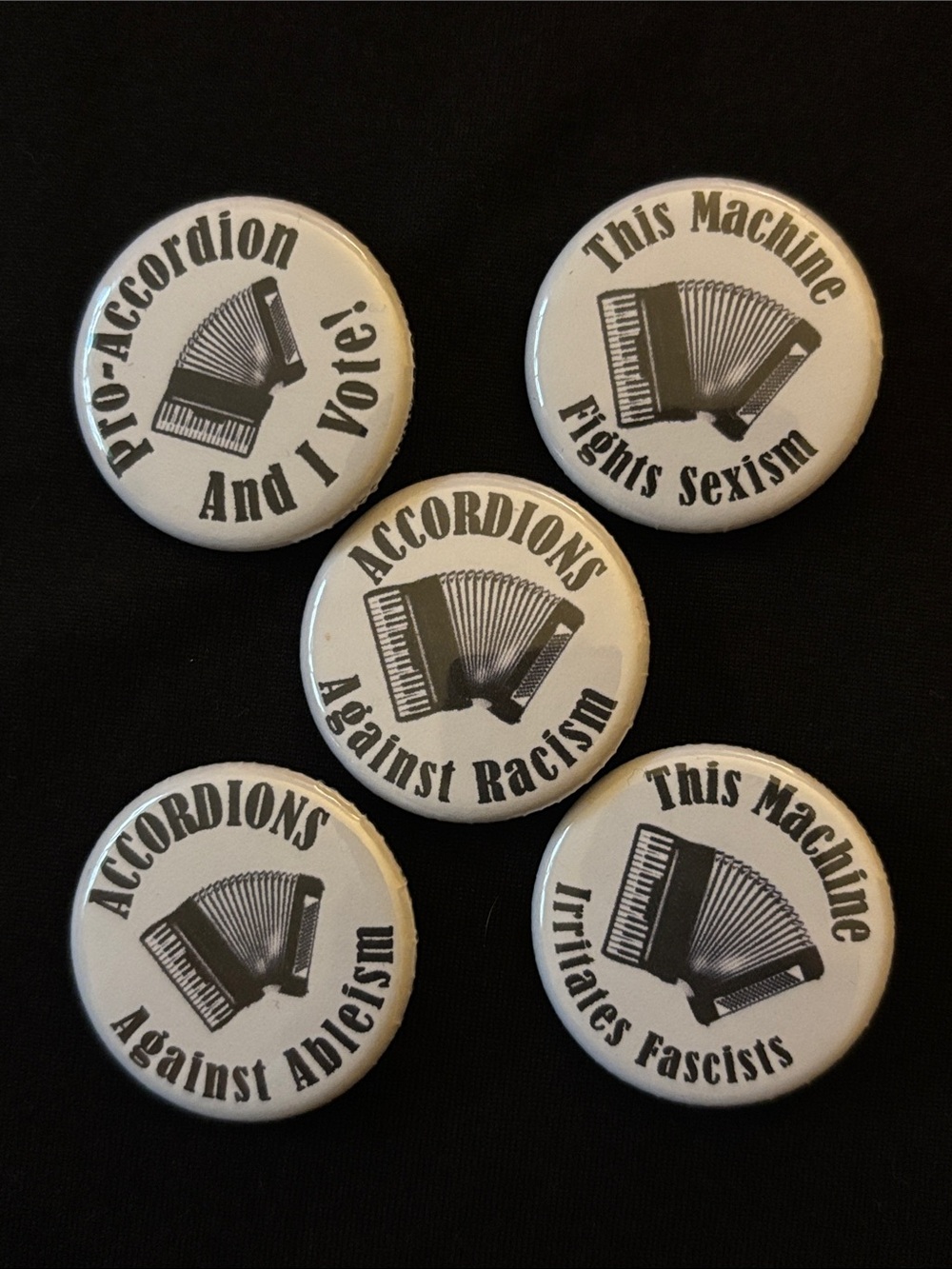 5 pin lot accordion activist pins